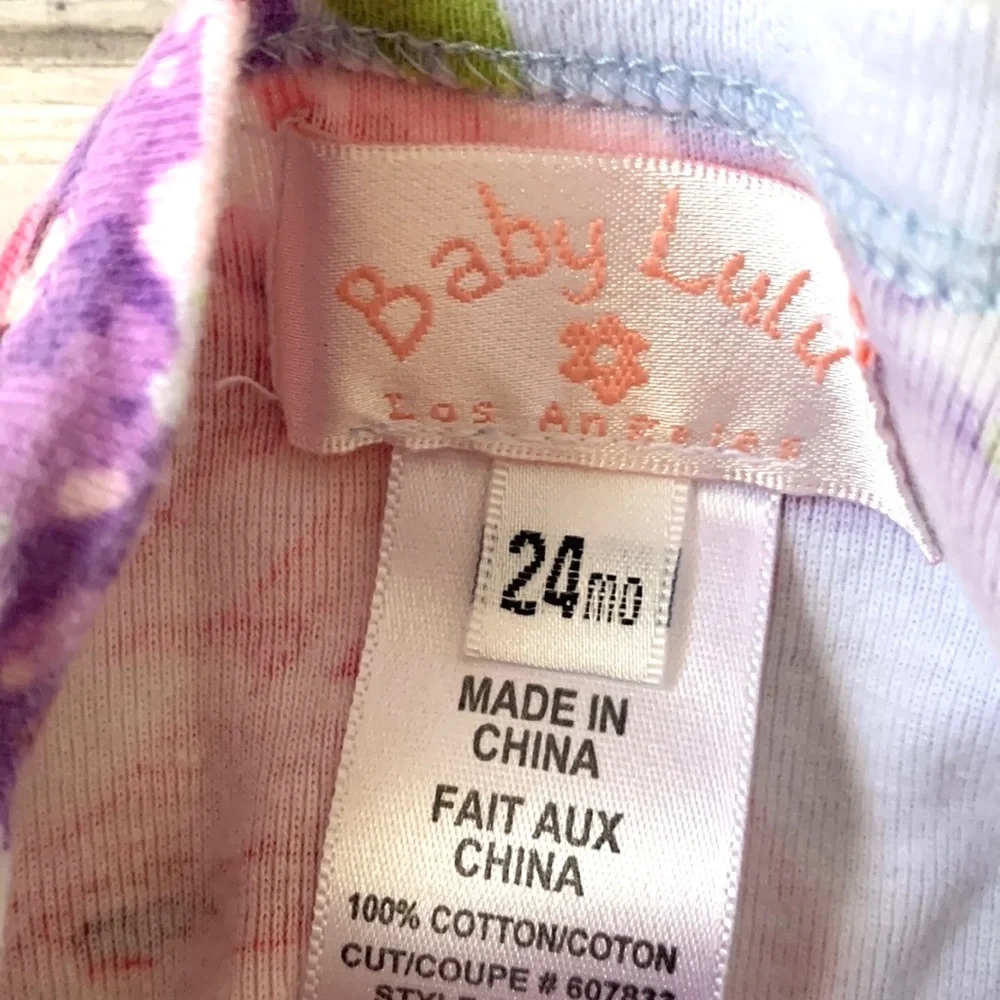 Girls 24m Baby Lulu Floral Long Sleeve Shirt Baby Toddler Ruffle Trim Hem